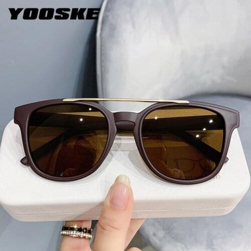 YOOSKE Round Sunglasses Women Men Retro Punk Sun Glasses Luxury Brand Designer Outdoors Shades Black Yellow Eyewear UV400