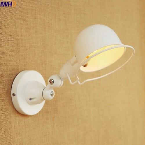 IWHD White Modern LED Wall Lamp Wandlamp Bedroom Home Lighting Stair Lights Rotate Arm Wall Light Sconce Apliques Pared