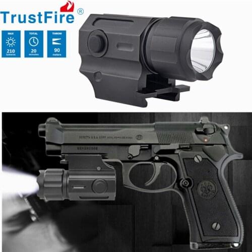 TrustFire G03 210Lumen Handheld Pistol Torch Light Tactical Flashlight Mounted for Glock 17 19 21 22 30 43 48 and Picatinny Rail