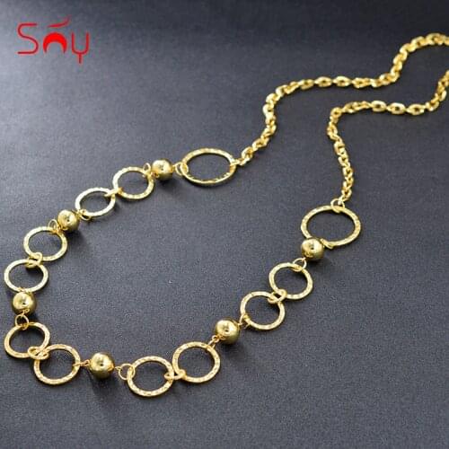Sunny Jewelry Fashion Jewelry 2021 Round Ball Necklace Long Chain Womens Jewelry High Quality For Daily Wear Gift Anniversary