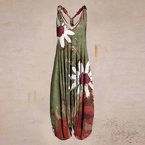 Womens Sleeveless Dungarees Rompers Racerback Harem Short Jumpsuit Spaghetti Straps Vintage Paisley Overall Jumpsuit Bohemia