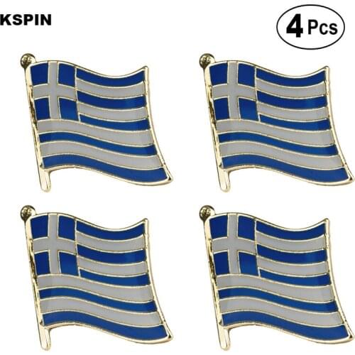 Greece Flag Pin Lapel Pin Badge Brooch Icons 4pcs