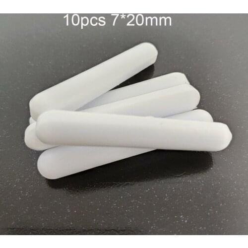 C7x20mm 10pcs PTFE Magnetic Stirrer Mixer Stir Bars PTFE Stirring Bars White Spin Bars Without Pivot Ring