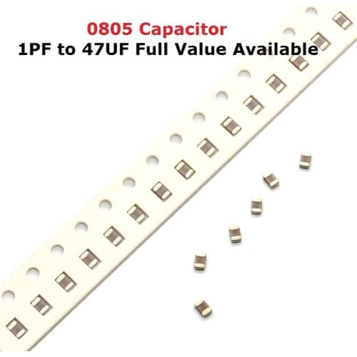 200PCS SMD 0805 capacitor kit 0.1UF 0.15UF 0.22UF 0.33UF 0.47UF 100/150/220NF 330NF 470NF 1UF 50V 104 105 154 224 334 474 K/M/Z
