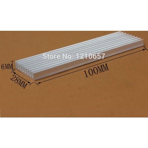 30pcs LOT 100 x 28 x 6mm Silver Aluminum Heat sinks IC Chip Cooler Cooling Heatsink