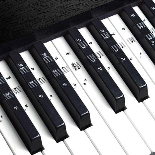 54/61/88 Key Piano Stickers Transparent Piano Keyboard Electronic Note Sticker Accessories Sticker PVC Piano Name Key Stave C0O9