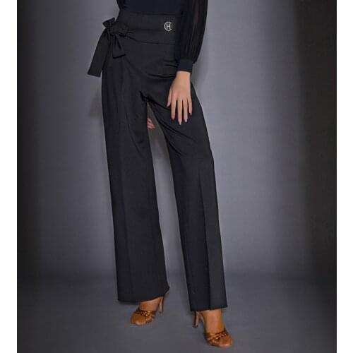 Latin Dance Pants High-End Modern Dance Pants Women High-Waisted Straight Leg Pants Ballroom Dancing Practice Clothes DQS6314