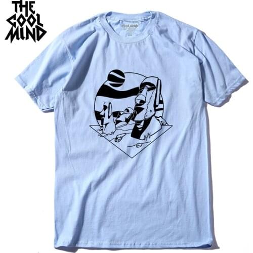 COOLMIND qi0440A 100% cotton fashion cool men tshirt casual short sleeve loose men tshirt male t-shirt tops tee shirts LMYX