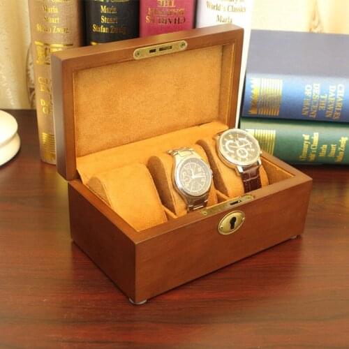 Fashion 3 Slots Wood Watch Box Top Quanlity Durable Watch Storage Case Original Brand Watch Display Boxes Jewelry Gift Box W032
