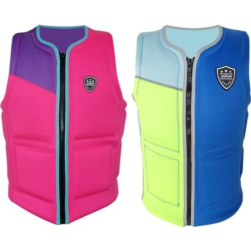 Adult Kids Neoprene Swimming Buoyancy Fishing Life Jacket Floating Rescue Sea Fishing Vest Canoeing Sailing Safety Swimsuit