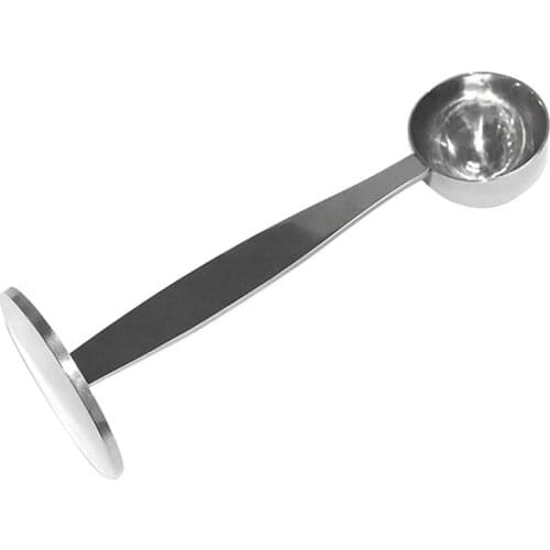 Espresso Stand Coffee Measure Tamper Spoon Stainless Steel Coffee & Tea Tools Measuring Tamping Scoop 1 Pieces Silver