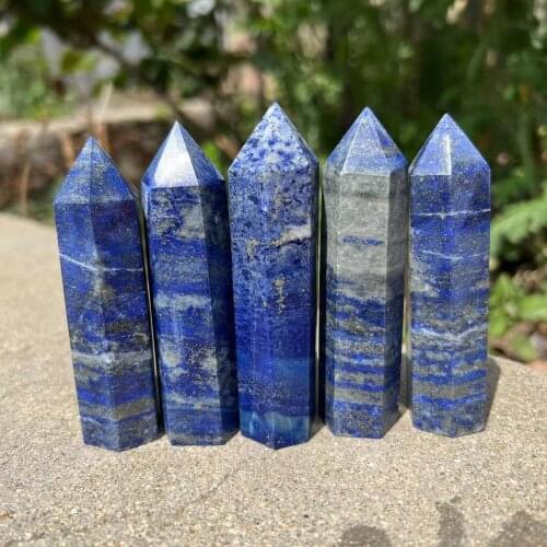 Natural lapis lazuli wand point reiki meditation for home decoration clear negative energy
