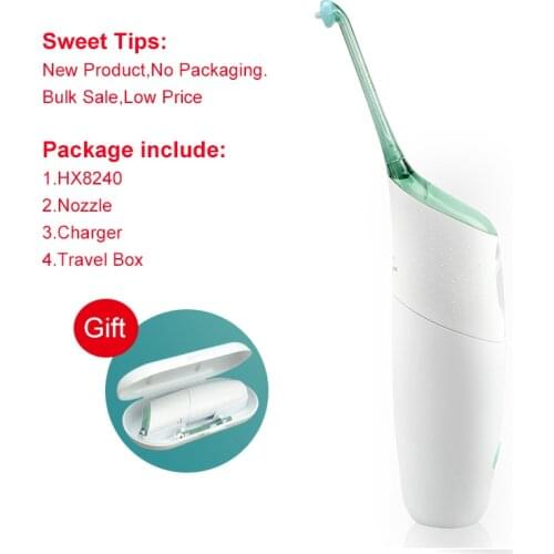 New for Philips 100% Original Sonicare Air Floss Flosser HX8240 Support Rechargeable with Nozzle and Charger for the Adult