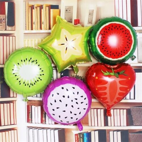 Fruit Carambola Pitaya Kiwi Watermelon Balloon Orange Strawberry Watermelon Fruit Foil Balloon Birthday Party Decoration Kid Toy