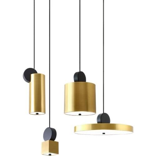 Metal pendant lights brushed bronze combination pendant lamp for living room bedside corridor dinning bar coffee shop lighting