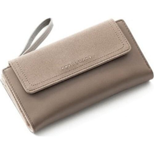 Fashion Hit Color Nubuck Pu Leather Women Wallet Long Designed Clasp Women Purse Female Phone Clutch Wallet Lady Wristlet Purse