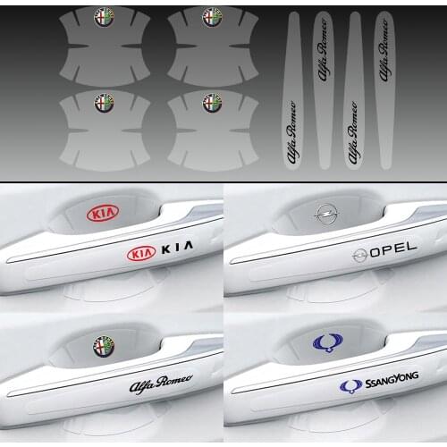 Anti Scratches Car Door Handle Cup Transparent Protector Stickers Film For Renault Lada Toyota Land Rover Mini Cooper Nissan