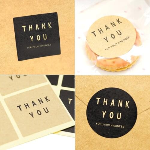 Kraft thank you Seal Label Sticker,Handmade Cake Packaging Sealing Label Kraft Sticker Baking DIY Gift Stickers 60pcs/lot