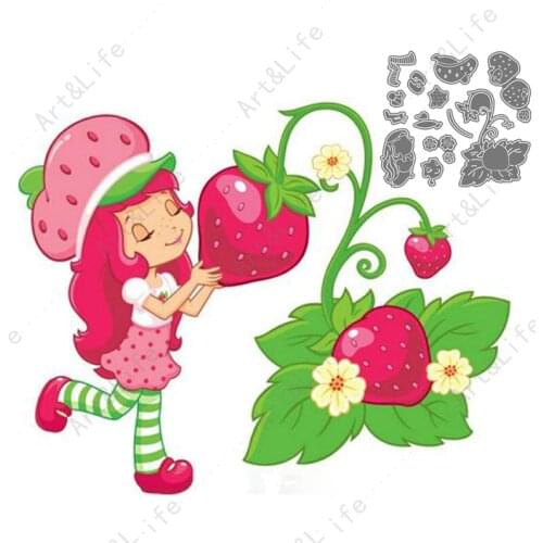New Metal Steel Cutting Dies Beauty Cute Strawberry Girl Stencils for Making Scrapbooking DIY Album Paper Cards Embossing Die