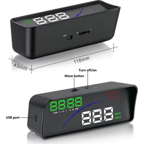 New P9 HUD Car Head Up Display OBD2 Universal HUD with 2 Display Way Voltage Speed Warning Alarm CSL2018