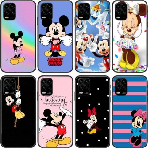 Cute Mickey Minnie cartoon Phone Case For XiaoMi Redmi Note 10 9S 8 7 6 5 A Pro T Y1 Anime Black Cover Silicone Back Pre