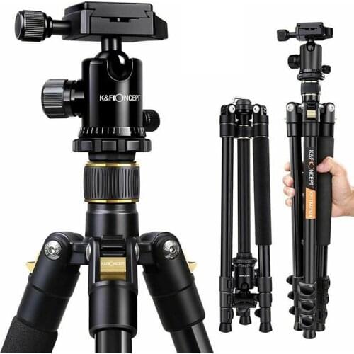 Roadfisher Portable Photo Stand Compact Treppiede Reflex K&F Concept TM2324 Cavalletto Compatta Fotografico Portatile Alluminio
