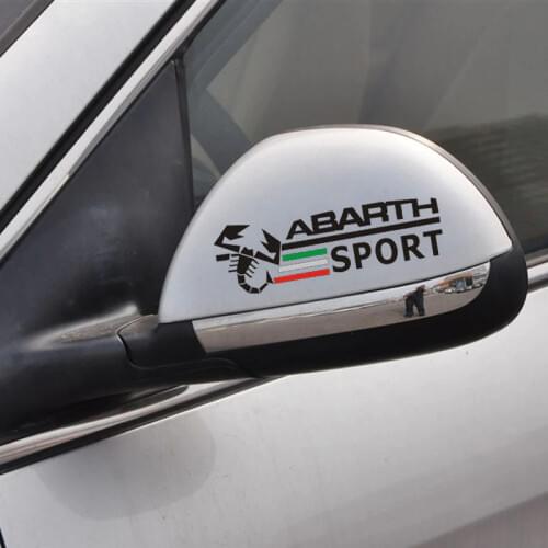 ANTINIYA 1 Pair NEW SPORT Car Rearview Mirror Reflective Sticker For All Fiat Abarth Punto 124/125/125/500 Car-Styling