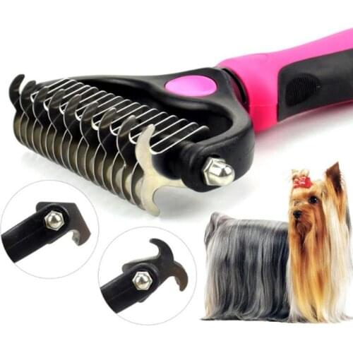 Pets Hair Removal Comb Knot Cutter Brush Double Sided Cat Dog Grooming Shedding Tool Long Curly Hair Cleaner Comb Pet Grooming