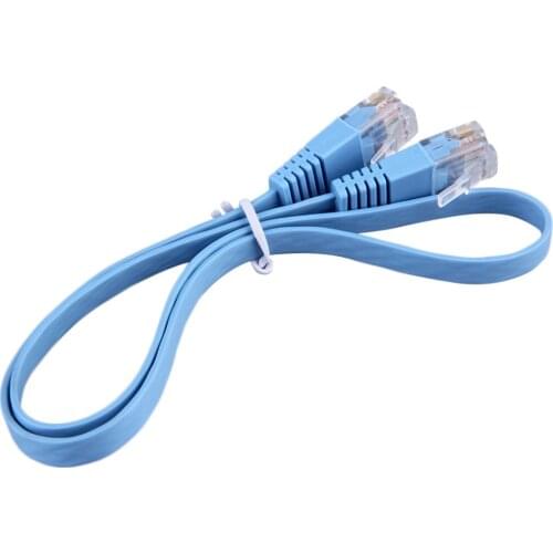 RJ45 CAT6 8P8C Flat Ethernet Patch Network Lan Cable Various Length 0.5M/1M/2M/3M/5M/10M Cable Blue