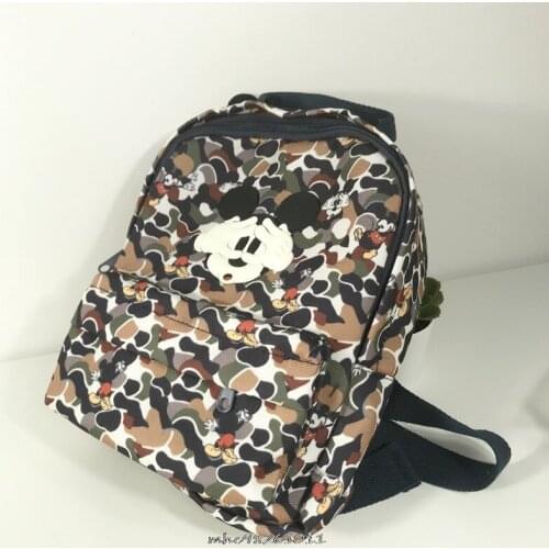 Spring and summer new cartoon cute Mickey Mouse Minnie children backpack boys and girls small canvas printing infant backpack