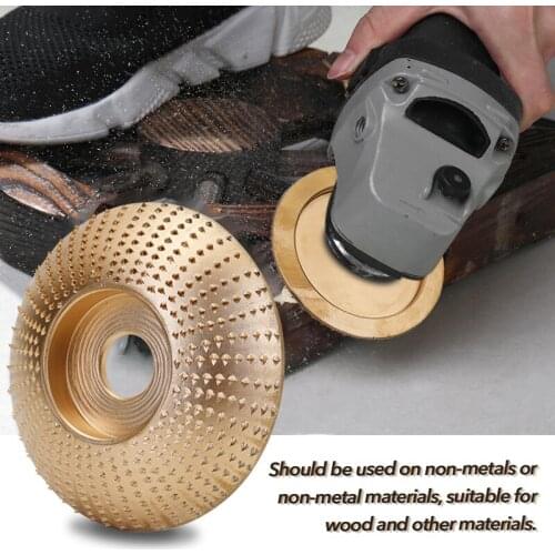 Wood Grinding Wheel Angle Grinder Disc Wood Carving Disc Sanding Abrasive Tool Bore Gold