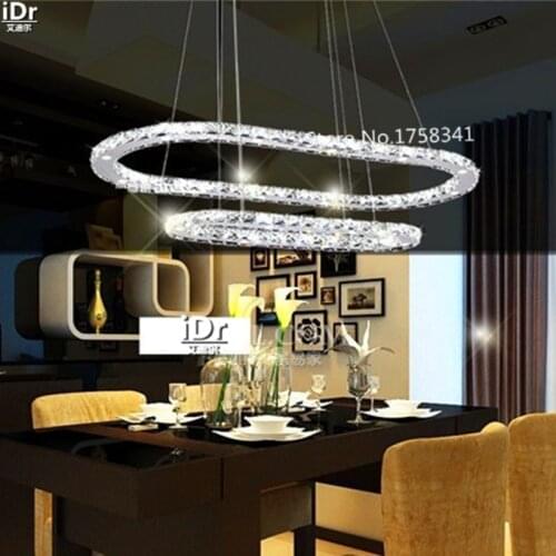 Modern living room chandelier crystal chandelier stainless steel oblong Bedroom lamp Hall lamps LED chandelier