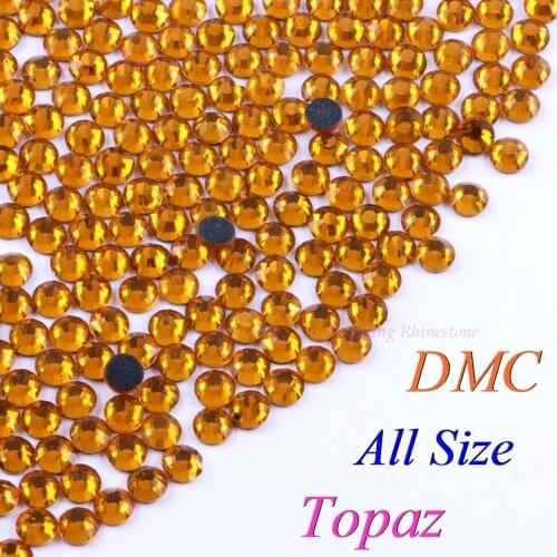 DMC Topaz Glass Crystals Hotfix Rhinestone Iron-on Rhinestones Shiny DIY Garment With Glue
