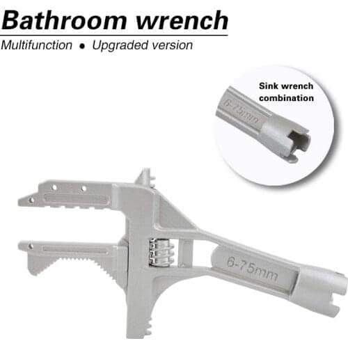 6-75mm Universal Spanner Adjustable Wrench Water Pipe Sink Repair Tool Bathroom Wrench Large Open Water Pipe Repair Tool