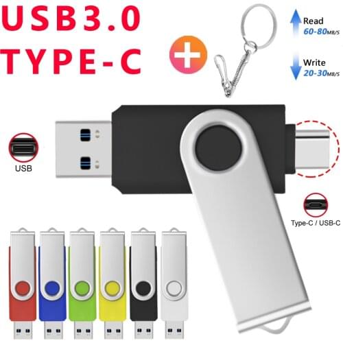 Bulk USB 3.0 TYPE C USB Flash Drive 3.0 OTG Pen Drive 512GB 256GB 128GB 64GB Memoria USB Stick 2 In 1 High Speed Pendrive Gifts