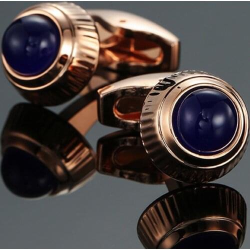 Rose Gold Opal Cufflinks brand new fashion jewelry crystal Cufflinks mens wedding shirt suit pin badge button gifts