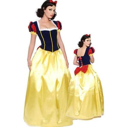 Plus Size 6XL Adult Snow White Cosplsy Costume Halloween Costumes for Women Fairy Tale Princess Cosplay Female Long Dress