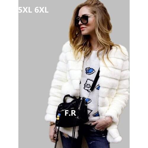 2020 Women Cheap Faux Fur Coat Winter Cheap Mink fur Jacket manteau Female Warm Plus size Overcoat long Soft 5XL 6XL Outwear W69