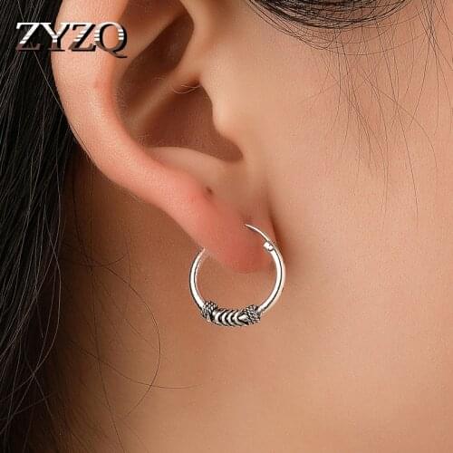 ZYZQ Vintage Stylish Hoop Earrings For Women Special Gift For Mom Popular Chinese Type Accessories Wholesale Lots&Bulk Earrings