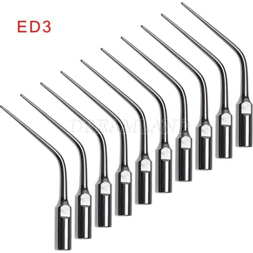 10PCS Dental Scaling Tips ED3 Ultrasonic Scaler Diamond coated Tip Fit DTE SATELEC NSK
