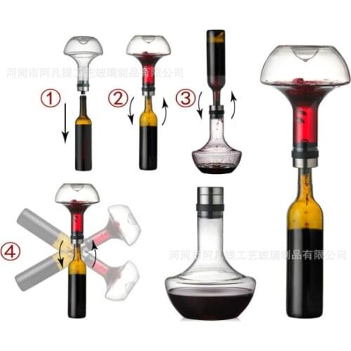 1000ml Red Wine Decanter Handmade Lead-free Crystal Brandy Champagne Glasses Decanter Bottle Jug Pourer Aerator For Family Bar
