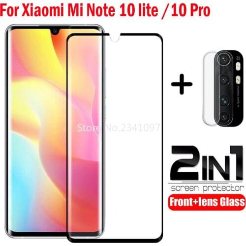 2 IN 1 Tempered Glass Case for Xiaomi Mi Note 10 Lite Pro Screen Protector Camera Lens Film for Xiaomi Mi 10 Lite 5G Pro Glass