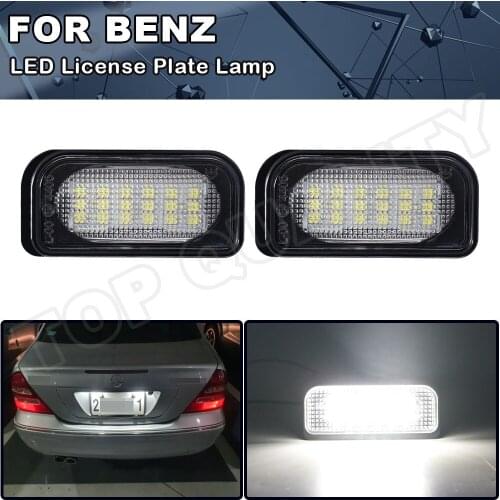 2Pcs Canbus LED License Number Plate Light Lamps For Mercedes Benz C-Class W203 4Door 2001-2007 W209 C209 A209 R230 SL CLK Class
