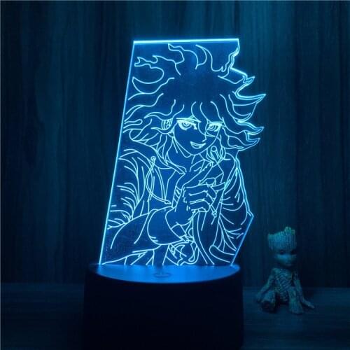 3D Lamp Anime Danganronpa V3 Nagito Komaeda Smile LED NightLight Figure 7 Colors Touch Table Bedroom Decor Night Light Gift