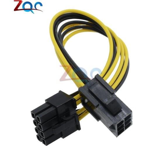 6 Pin Feamle to 8 Pin Male PCI Express Power Converter Cable CPU Video Graphics Card 6Pin to 8Pin PCIE Power Cable Connector