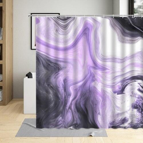 Abstract Striped Shower Curtains Ink Painting Liquid Marble Texture Pattern Bathroom Decor Curtain Waterproof Cloth With Hooks