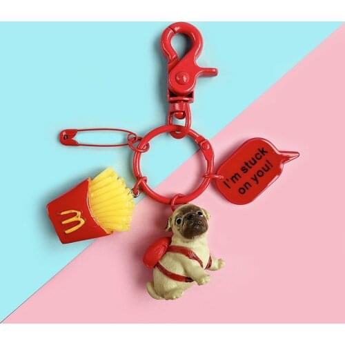 French Bulldog Car Key Chains Cute Keyring Metal Pet Dog Pendant Bag Charm Men Women Keychain Key Ring Holder Gifts