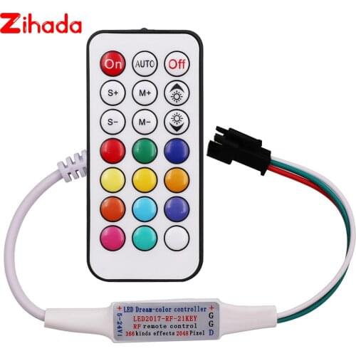 DC5-24V RF 14key 21Key WS2812 WS2812B Full Color Controller for SK6812 WS2811 WS2812B Neon Strip Light Lighting Accessories