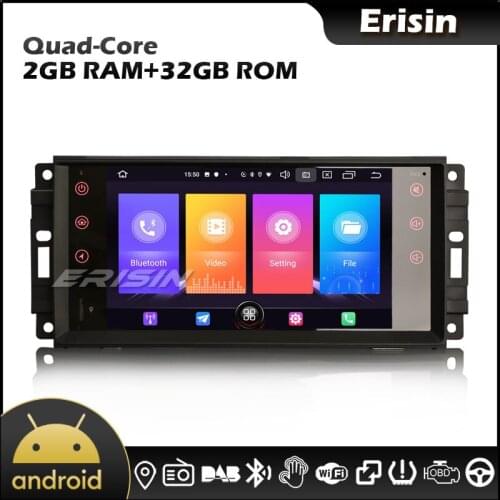 Erisin EU Warehouse 2776 7" Android 10.0 GPS DAB Car Stereo for Jeep Compass Chrysler Dodge Commander Liberty Sebring Avenger