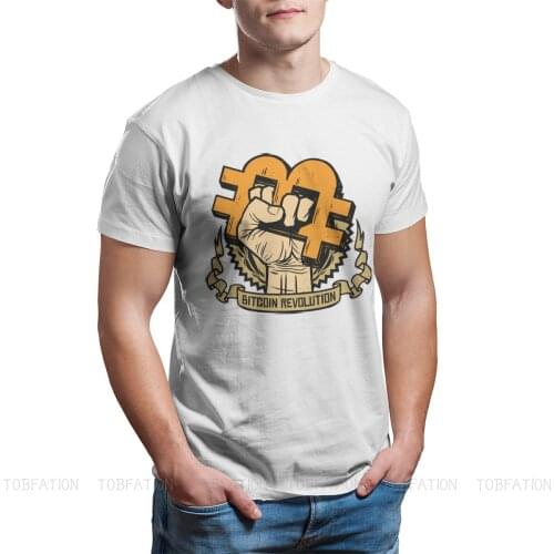 Bitcoin Sign Art Satoshi Nakamoto Revolution Men Tshirt Tops Graphic Anime Clothes Oversize Design Cotton Harajuku T Shirt